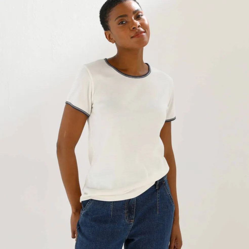 T-shirt bicolore manches courtes