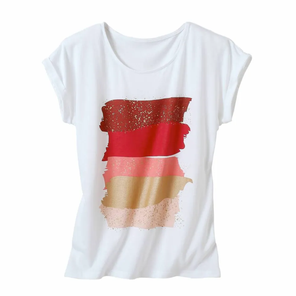 T-shirt boite imprimé "arty", maille jersey
