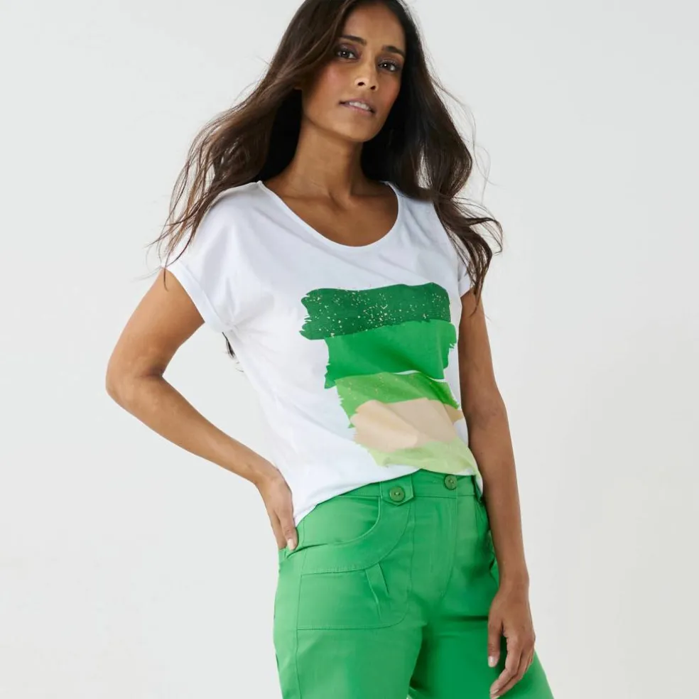 T-shirt boite imprimé "arty", maille jersey