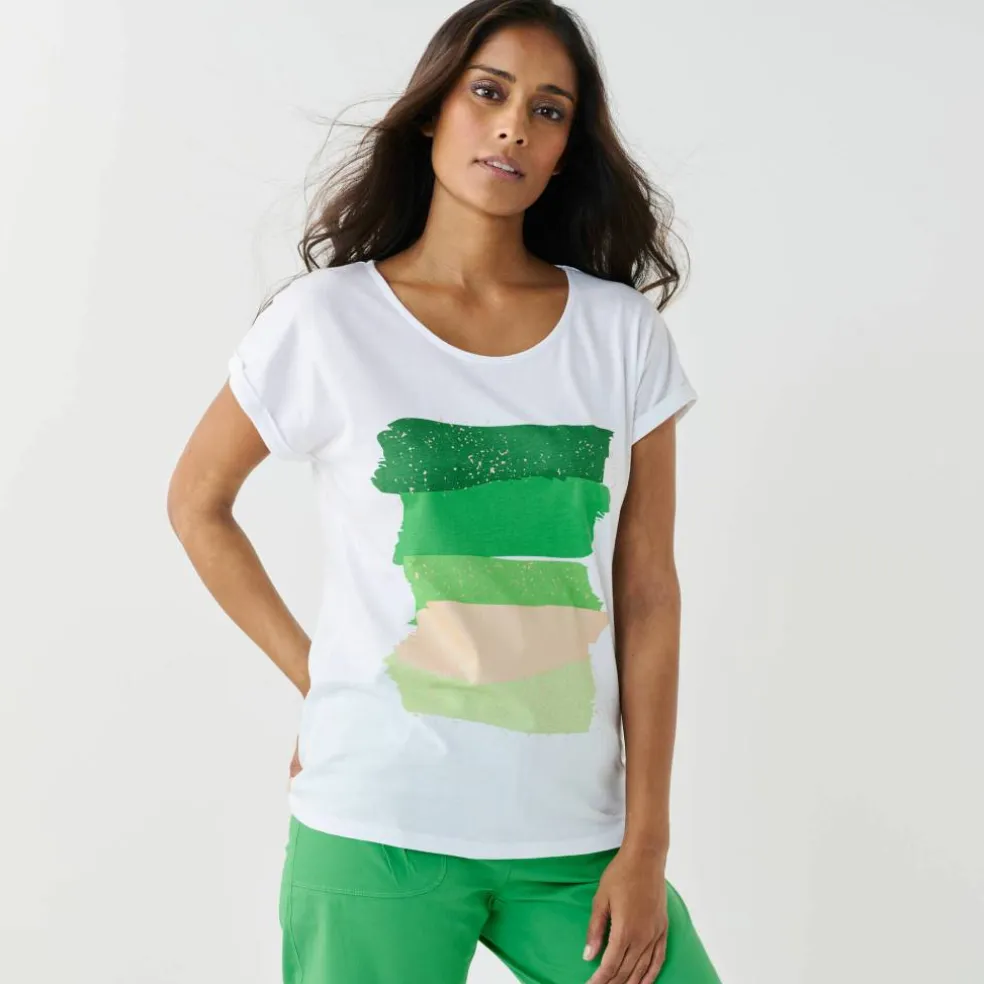 T-shirt boite imprimé "arty", maille jersey