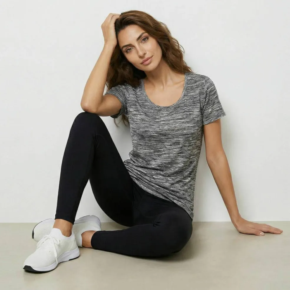 T-shirt chiné manches courtes en coton biologique(**)