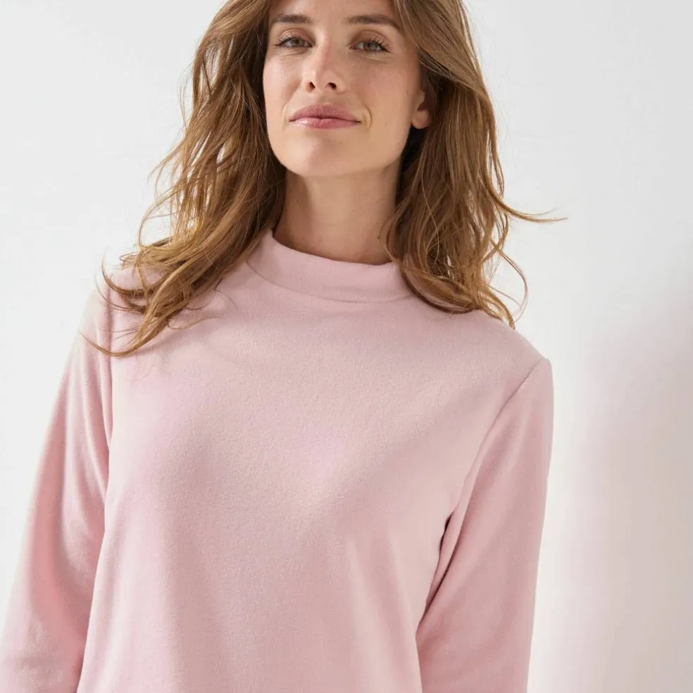 T-shirt col "cheminée" maille micro-polaire - chaleur intense