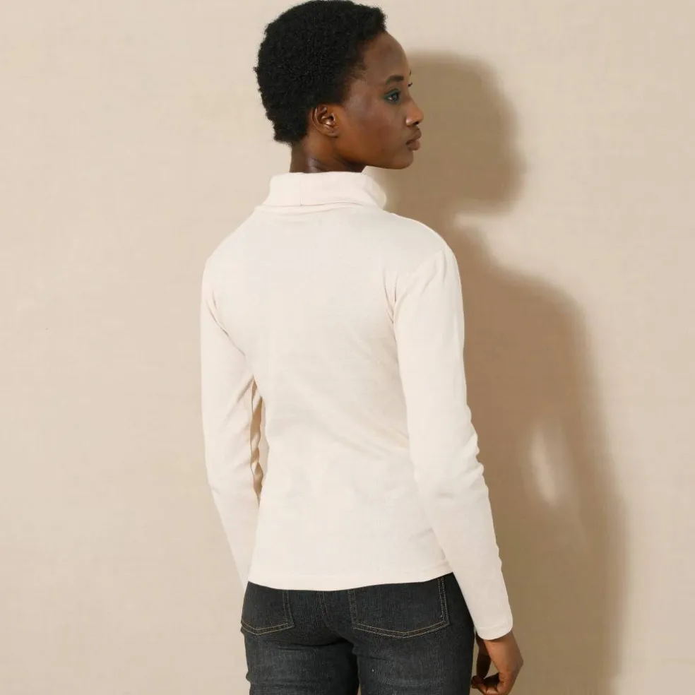 T-shirt col montant uni coton biologique(**)