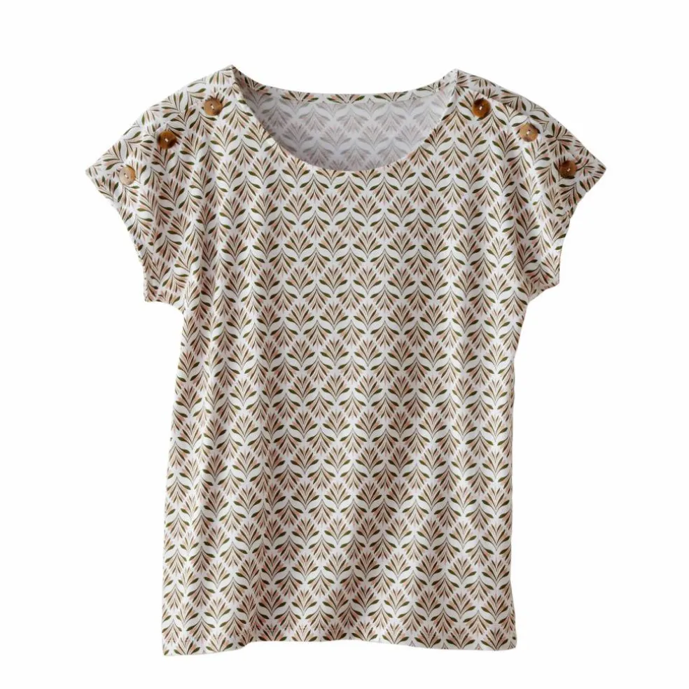 T-shirt col rond imprimé minimaliste