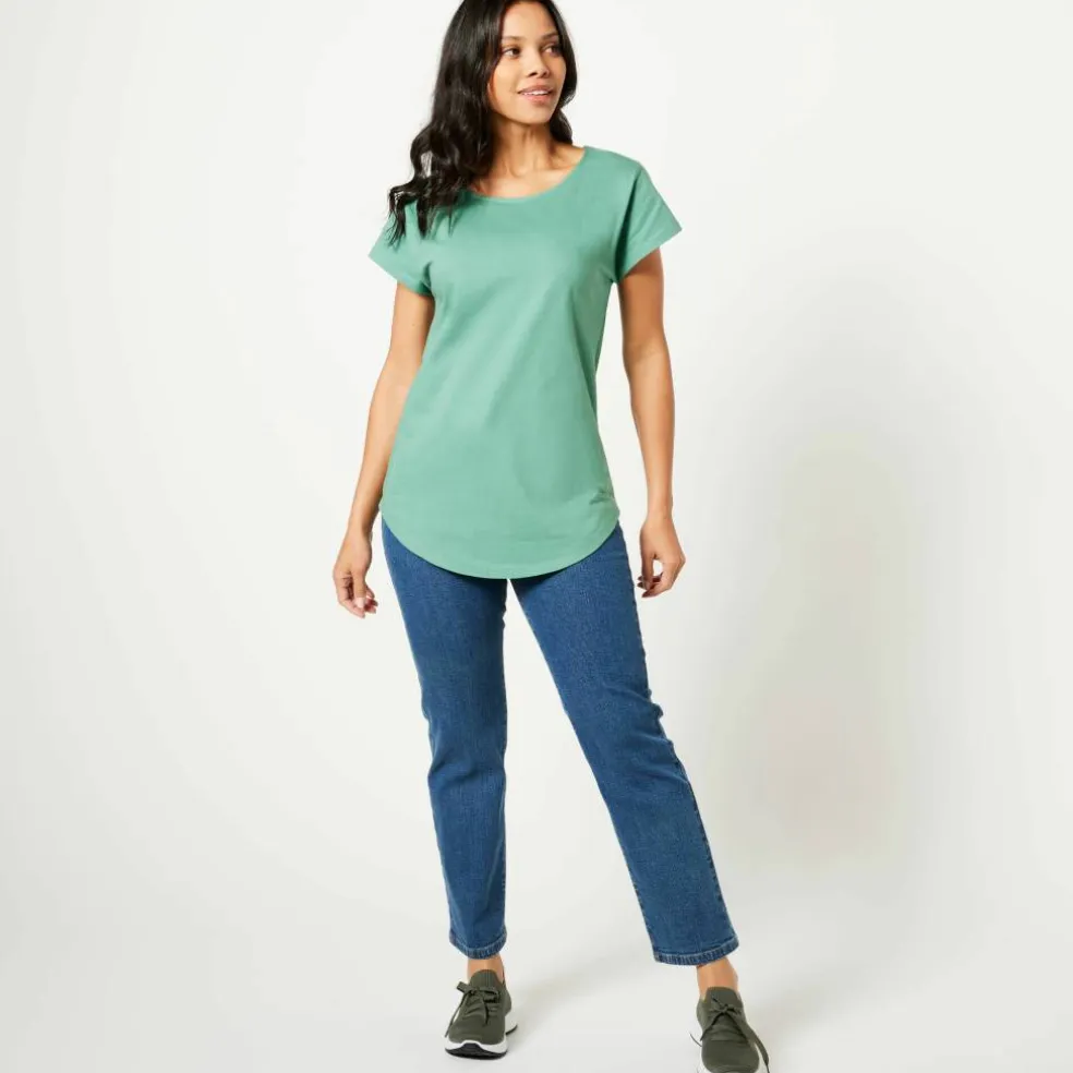 T-shirt col rond, manches courtes
