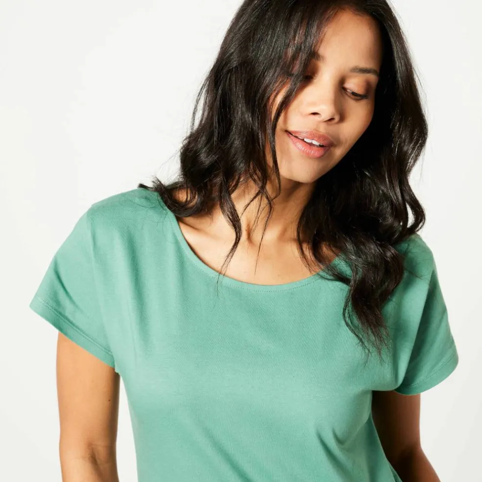 T-shirt col rond, manches courtes