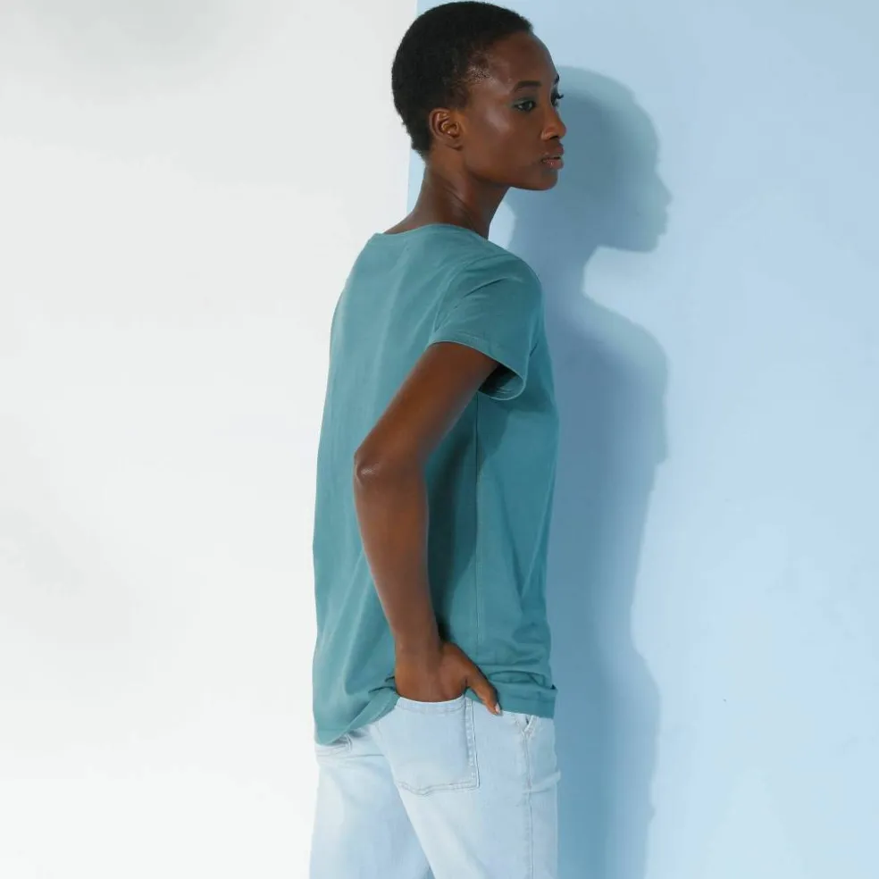 T-shirt col rond manches courtes uni coton