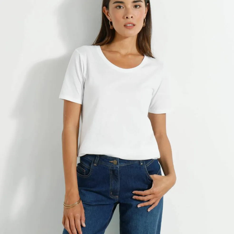 T-shirt col rond manches courtes