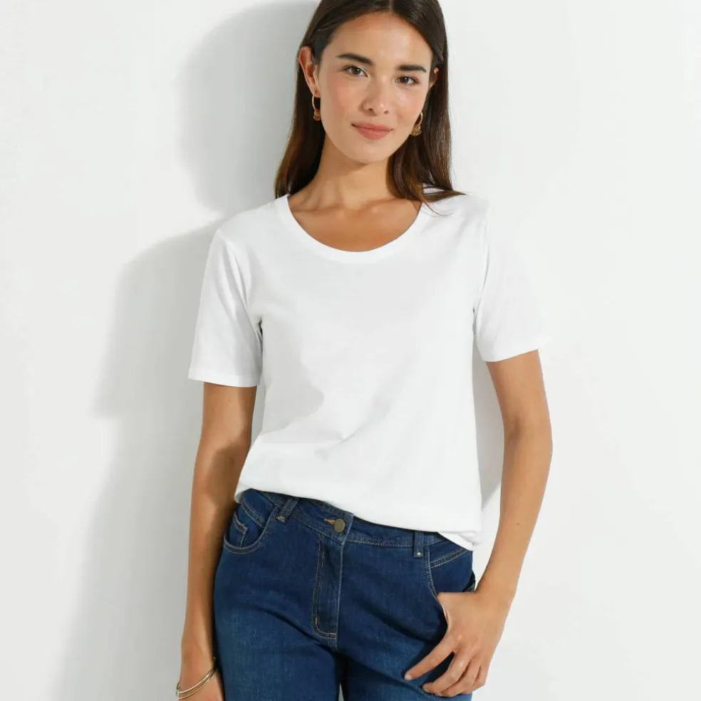 T-shirt col rond manches courtes