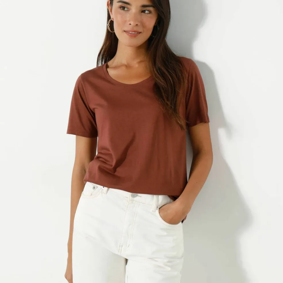T-shirt col rond manches courtes
