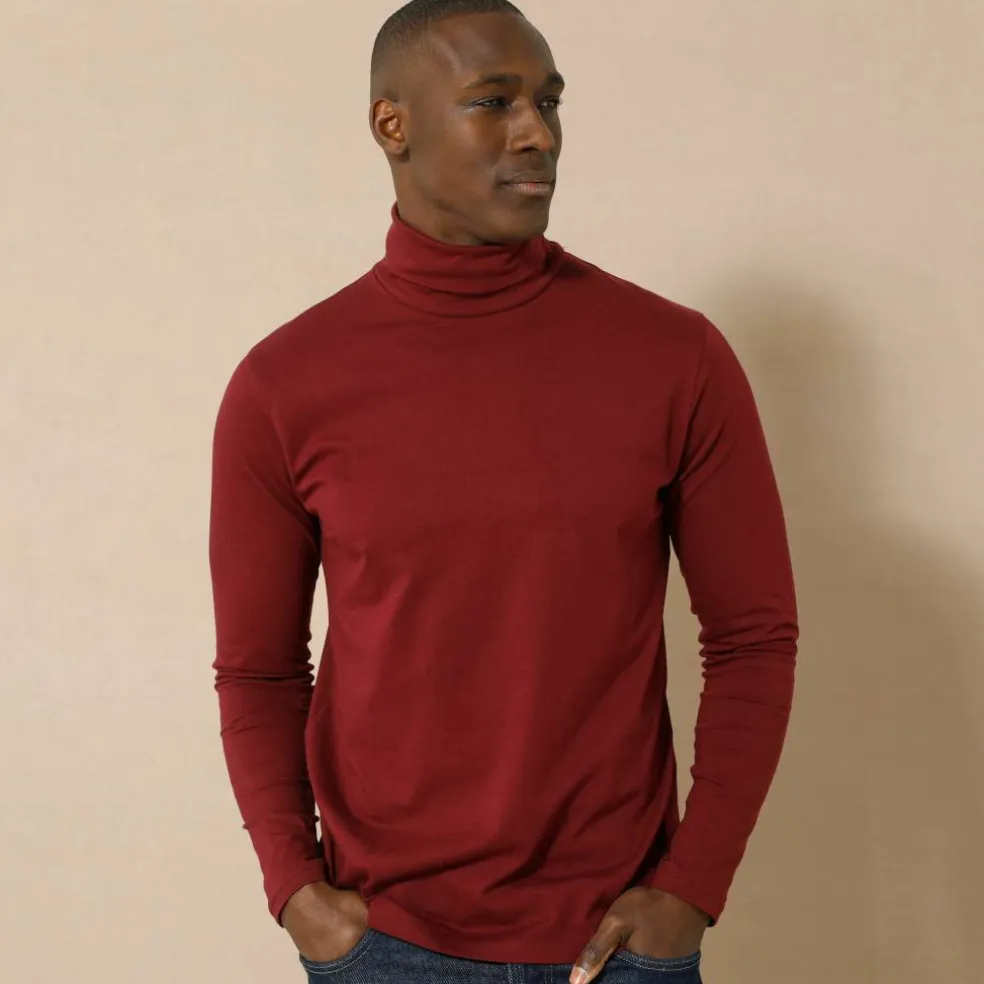 T-shirt col roulé manches longues