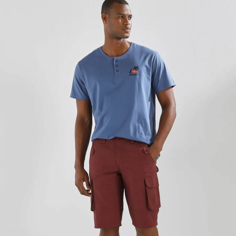 T-shirt col tunisien manches courtes - lot de 2