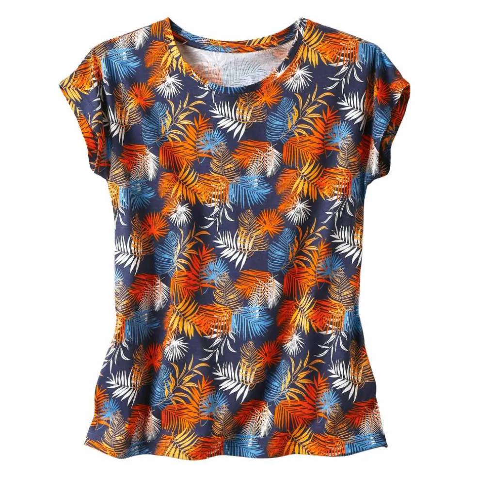 T-shirt de pyjama en coton manches courtes - imprimé tropical
