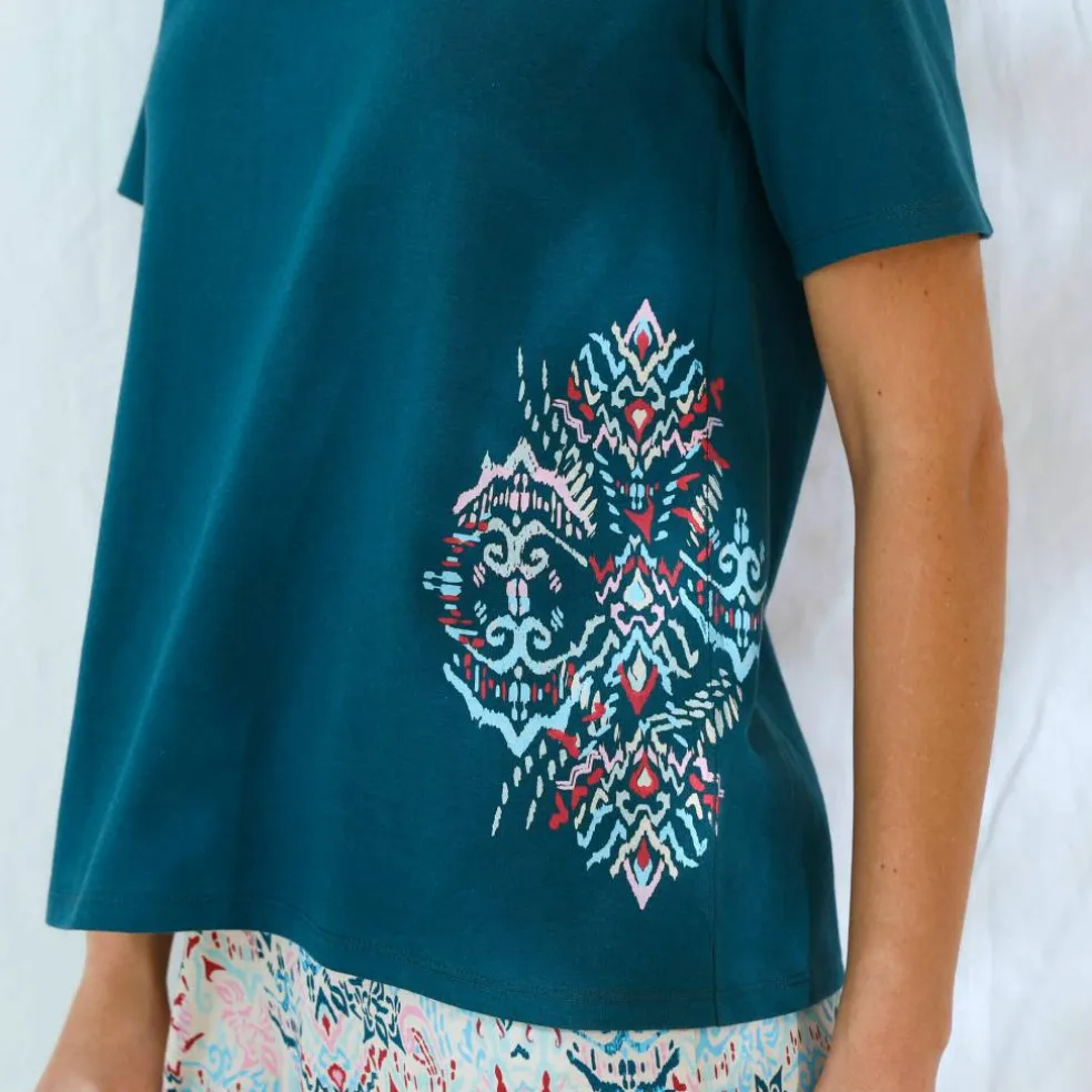 T-shirt de pyjama imprimé Ikat