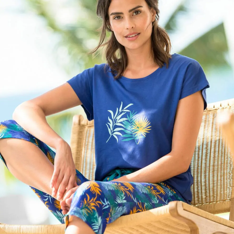 T-shirt de pyjama imprimé tropical
