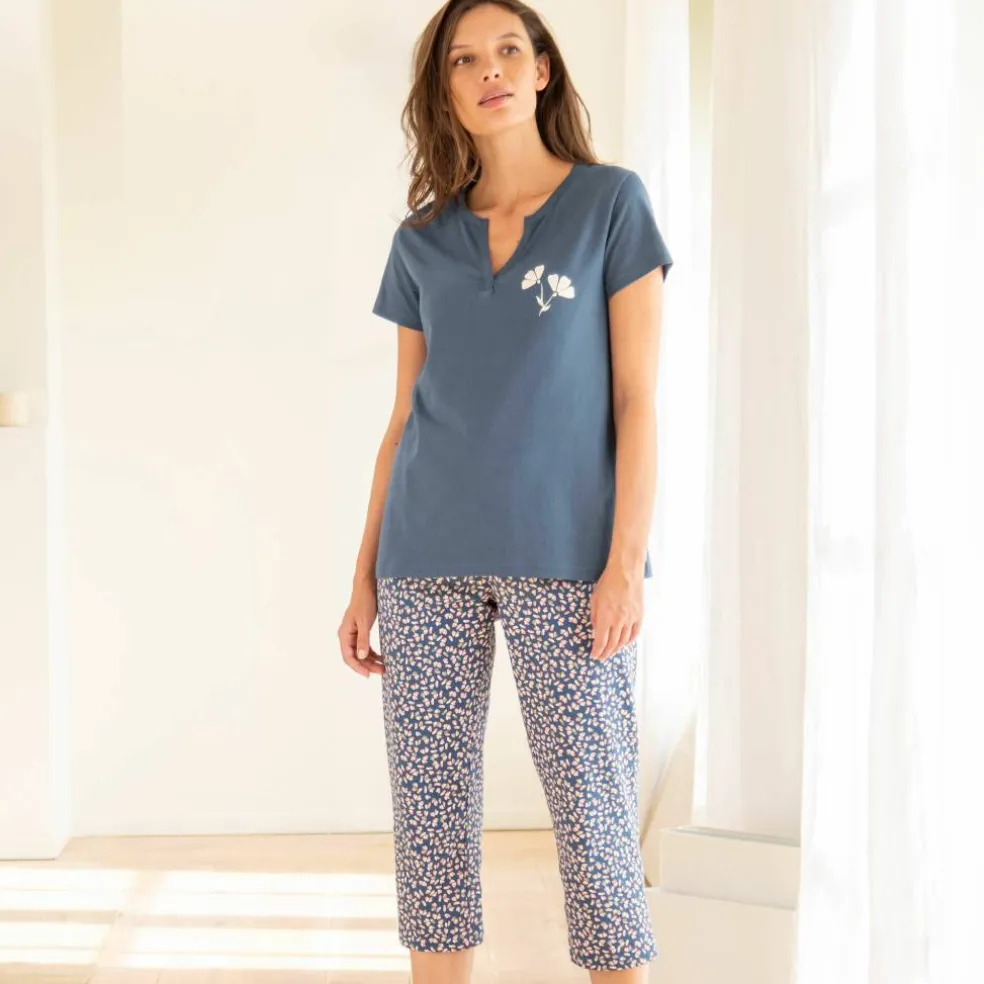 T-shirt de pyjama manches courtes imprimé "fleurs"