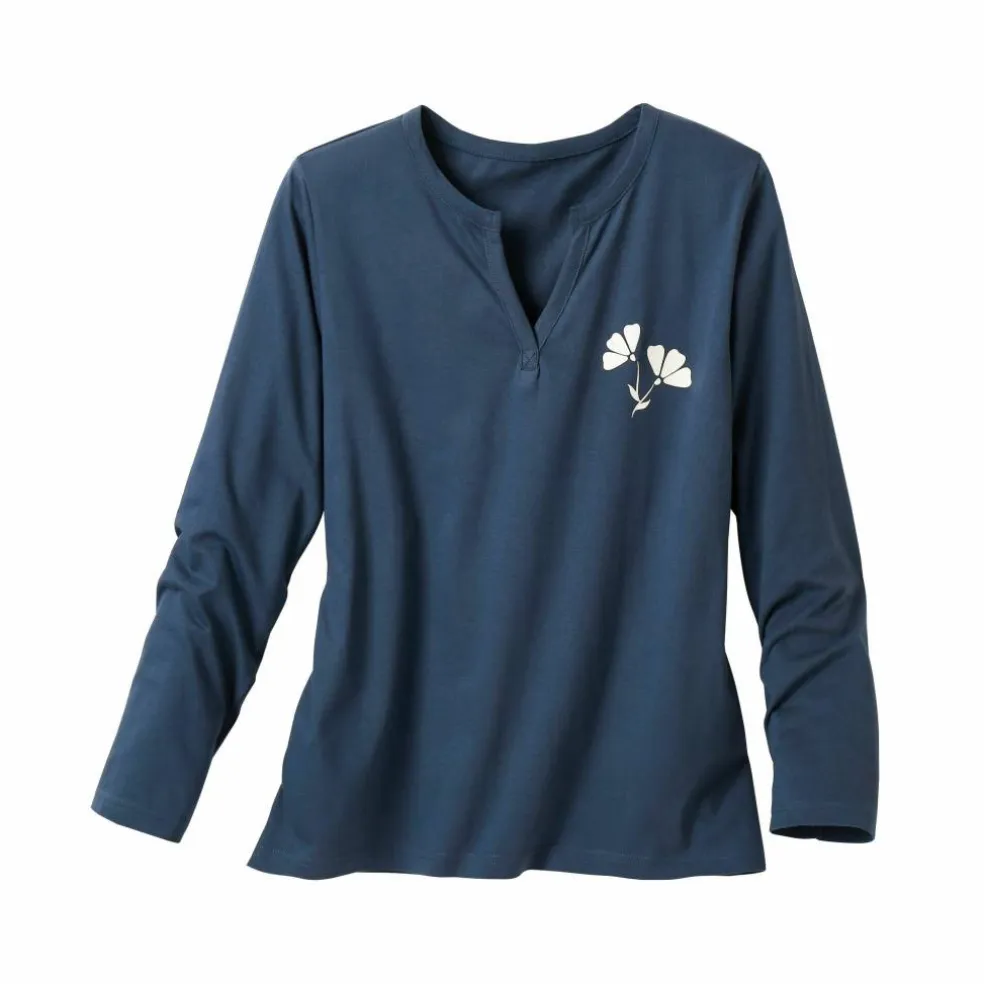 T-shirt de pyjama manches longues imprimé "fleurs"