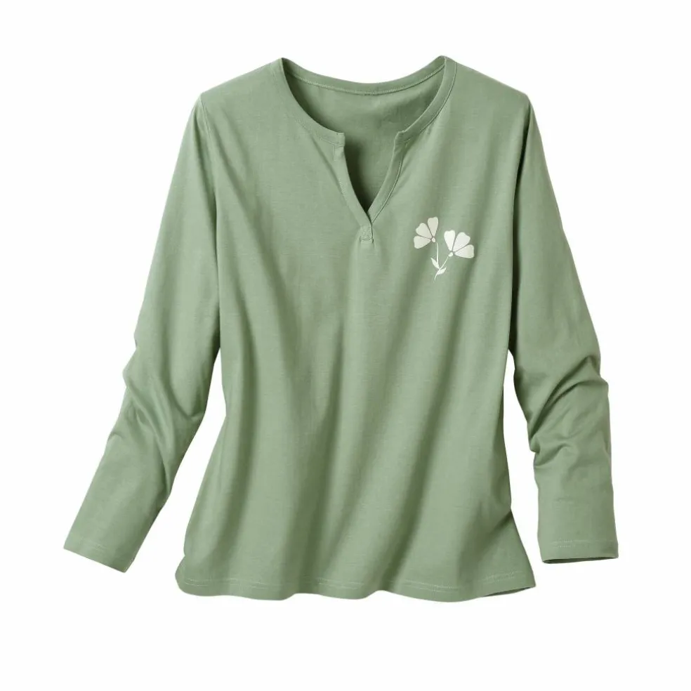 T-shirt de pyjama manches longues imprimé "fleurs"