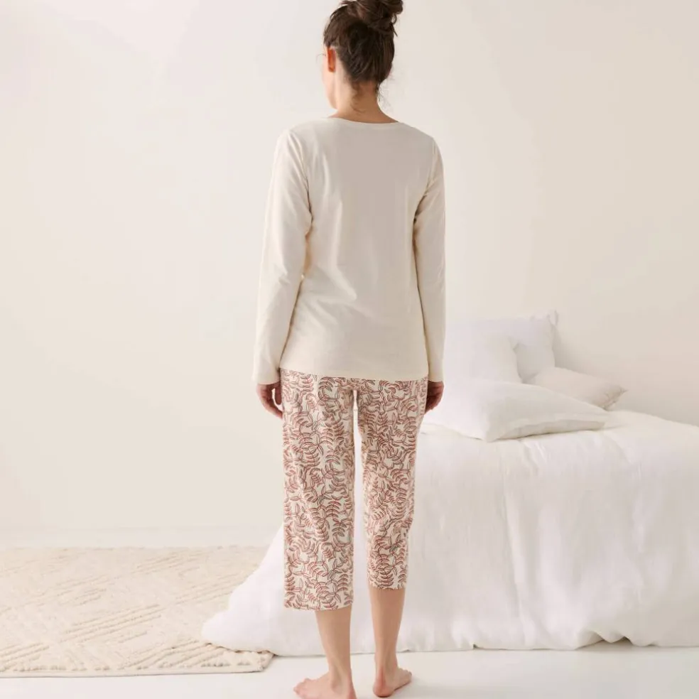 T-shirt de pyjama manches longues imprimé "feuillage"