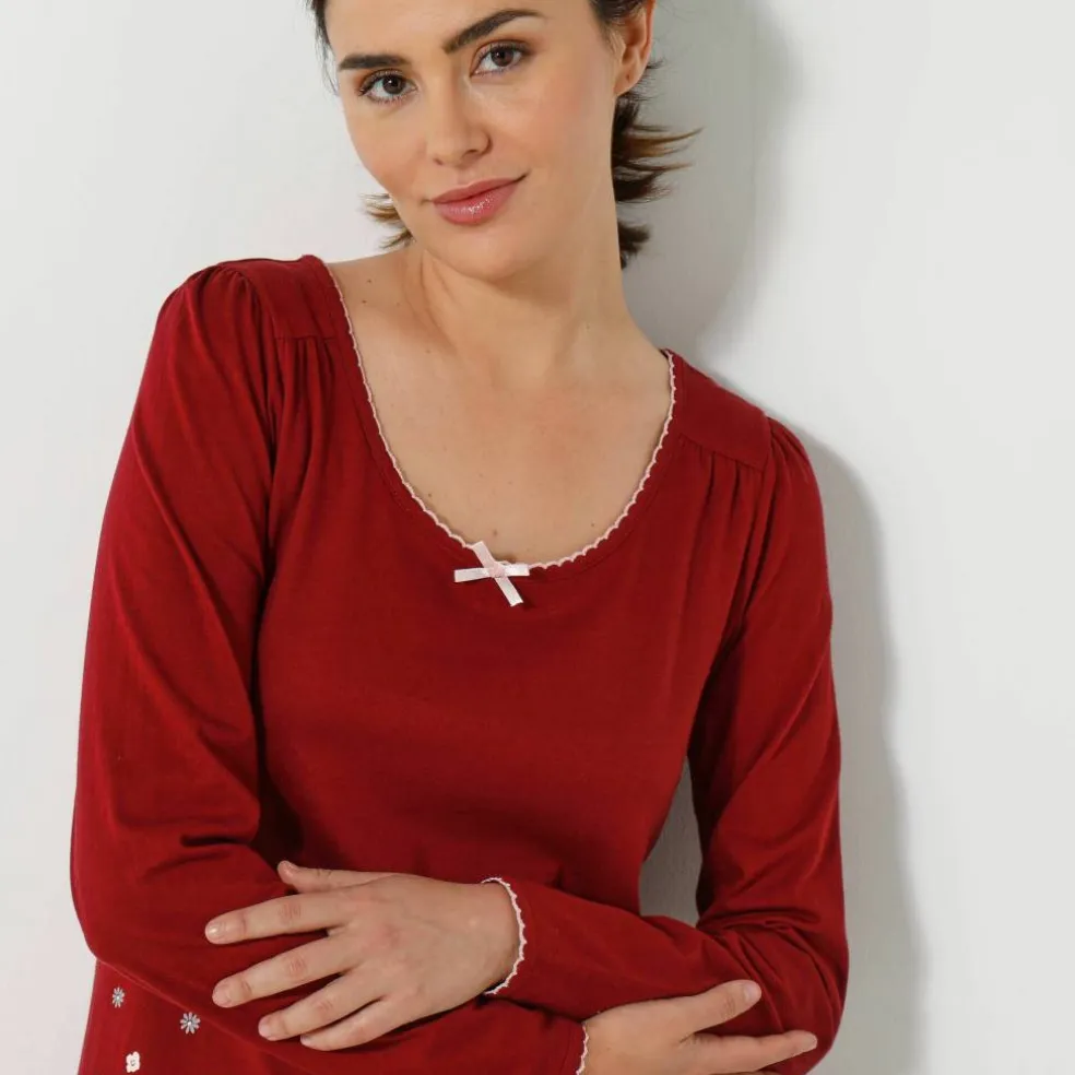 T-shirt imprimé fleurs - manches longues