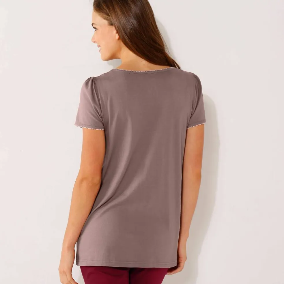 T-shirt imprimé fleurs - manches courtes