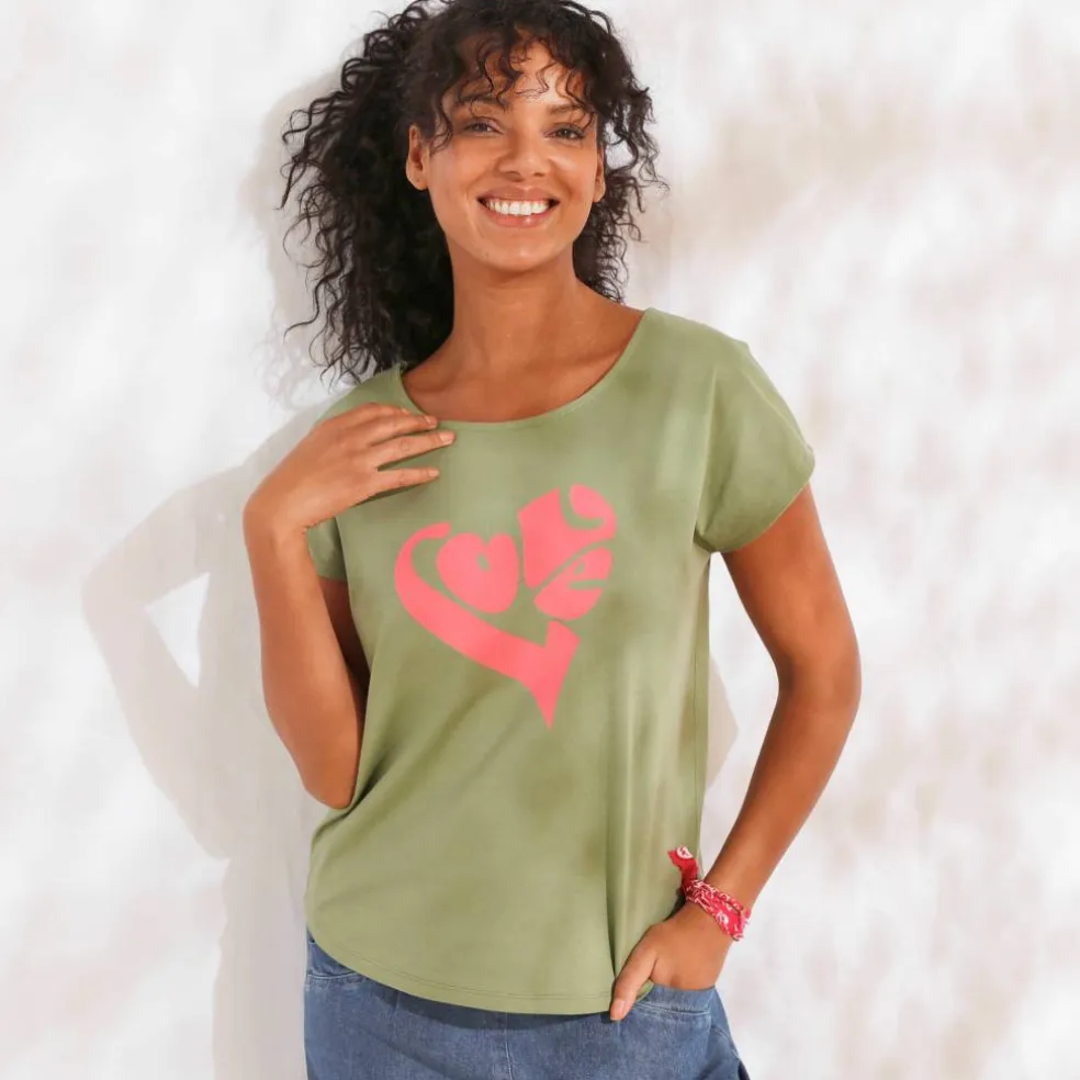 T-shirt imprimé placé "love"