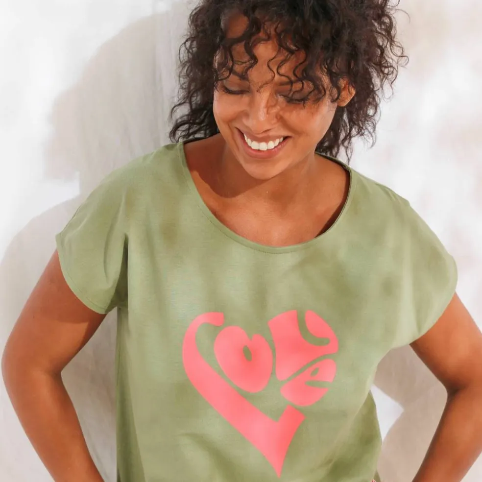 T-shirt imprimé placé "love"