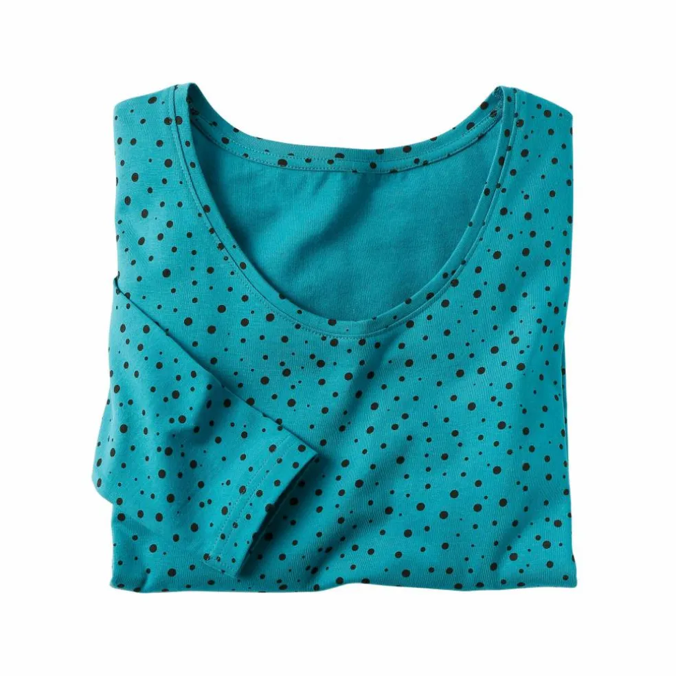T-shirt imprimé pois en coton biologique(**)