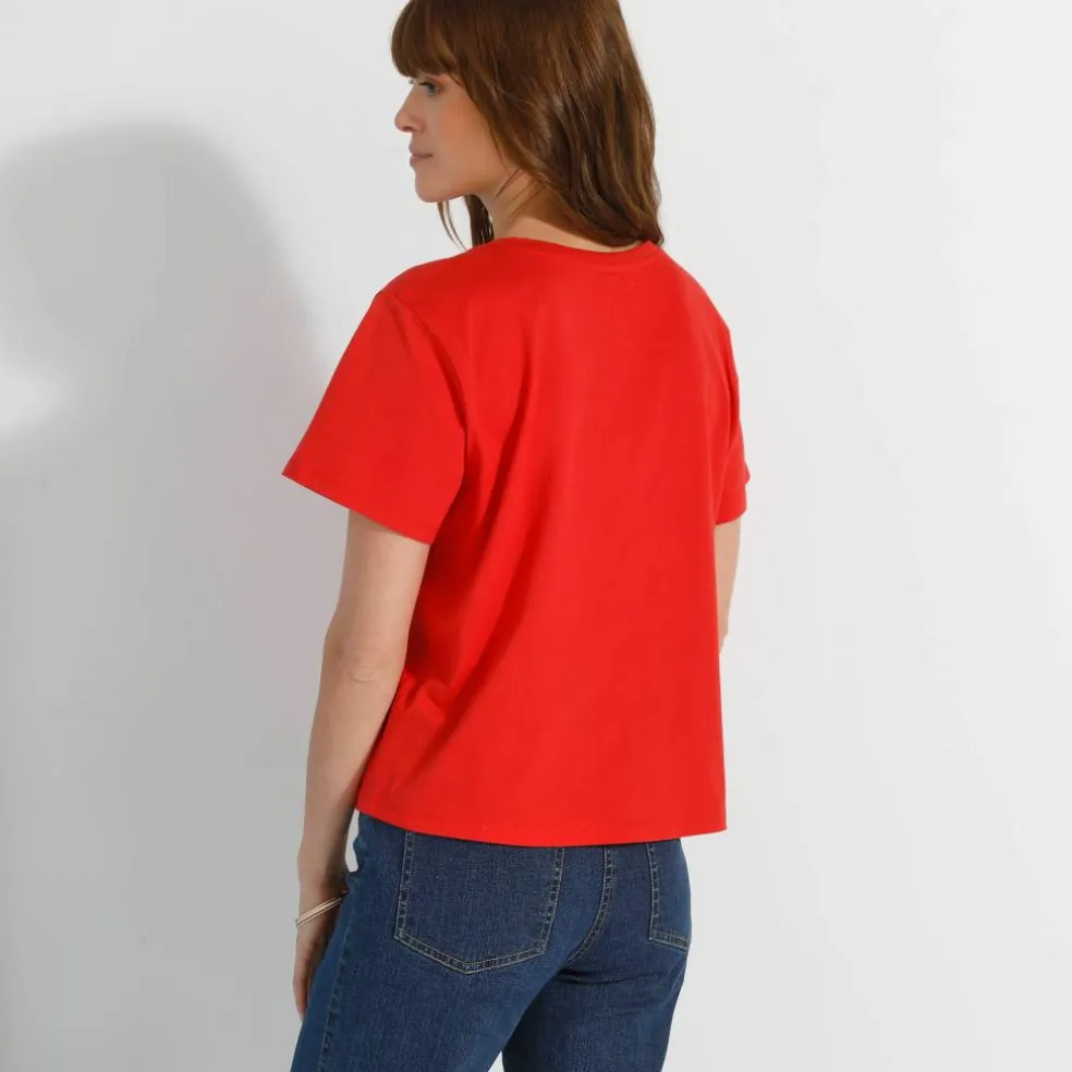 T-shirt "loose" en coton, uni