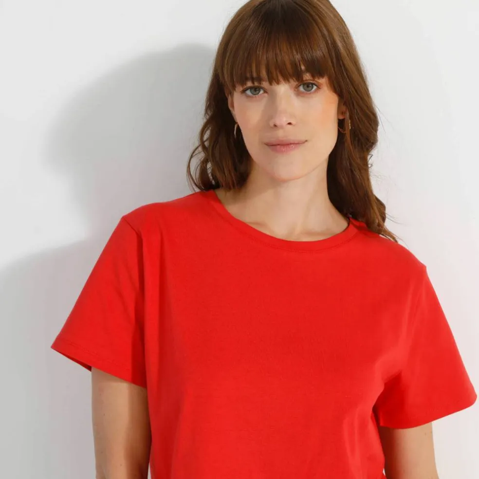 T-shirt "loose" en coton, uni