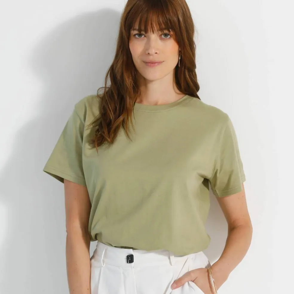 T-shirt "loose" en coton, uni