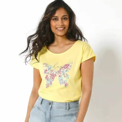 T-shirt manches courtes, imprimé placé
