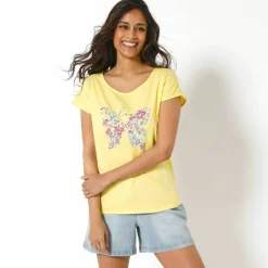 T-shirt manches courtes, imprimé placé