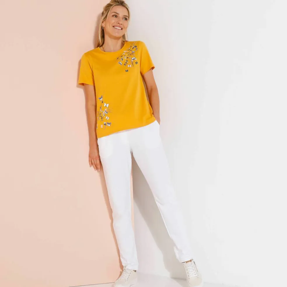 T-shirt manches courtes imprimé papillon
