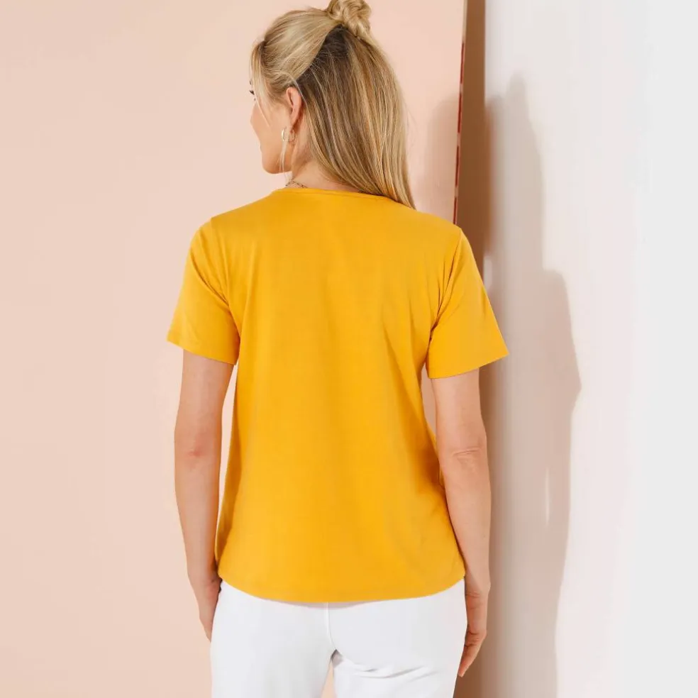 T-shirt manches courtes imprimé papillon