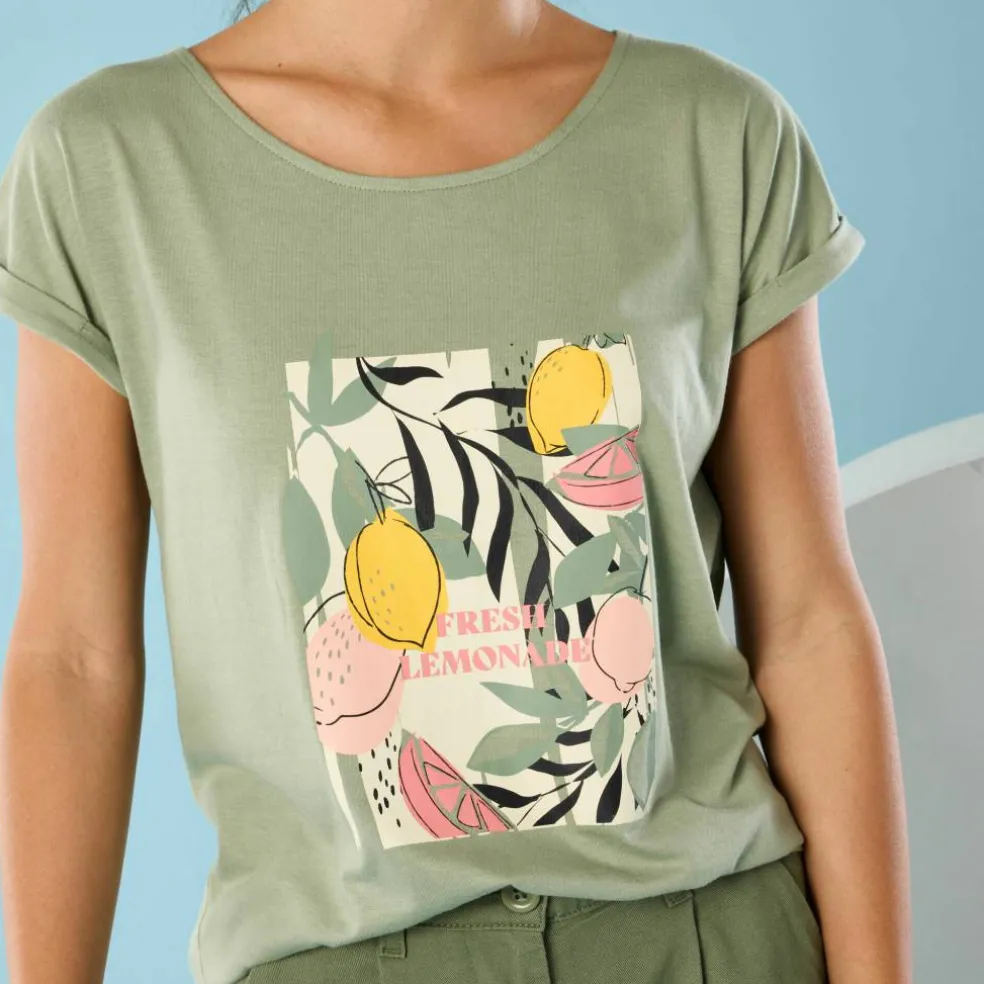 T-shirt manches courtes imprimé placé, Spécial Petites