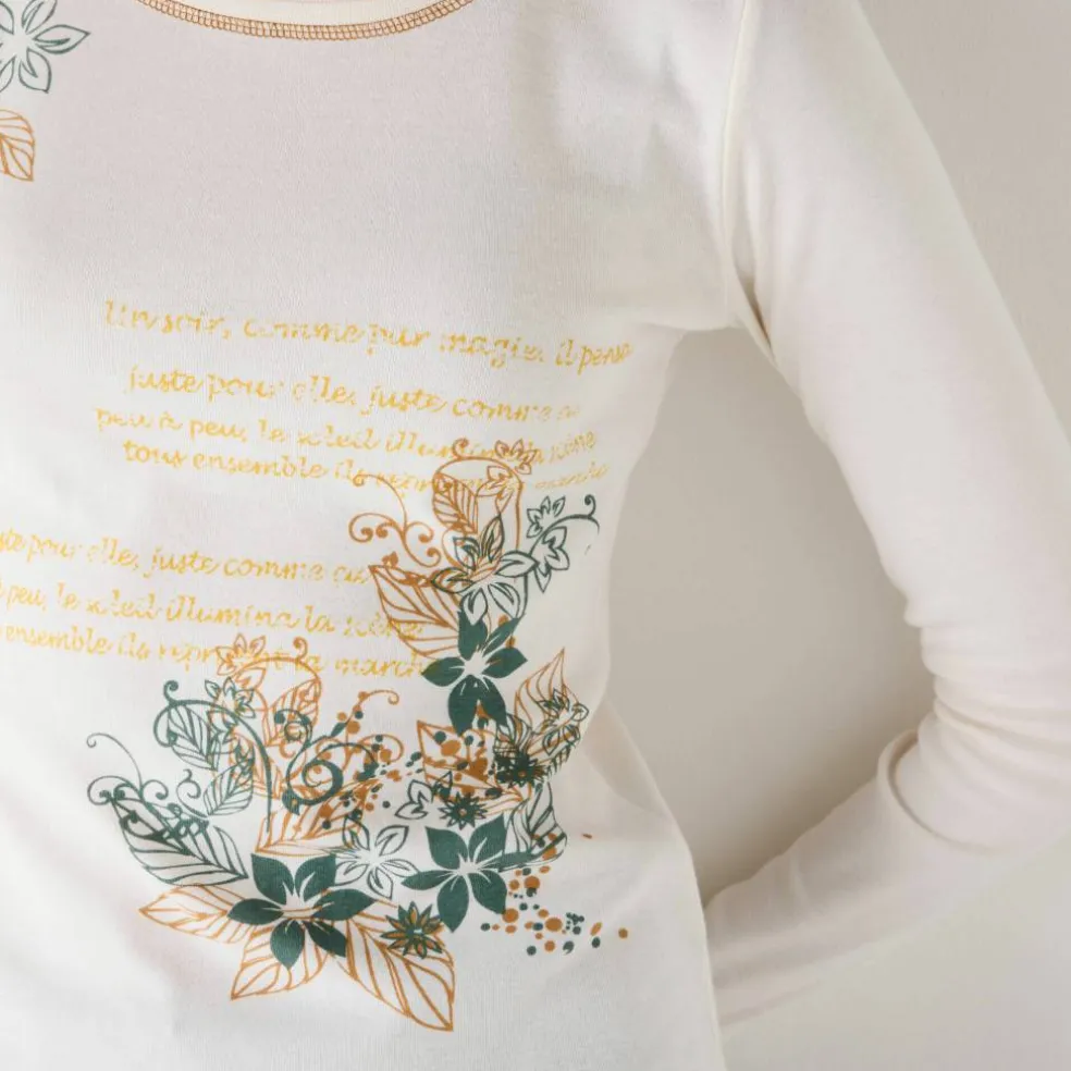 T shirt manches longues imprimé fleuri