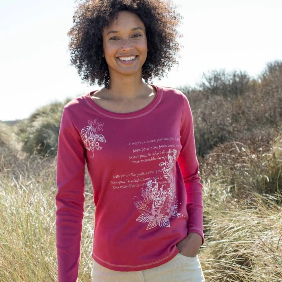 T shirt manches longues imprimé fleuri