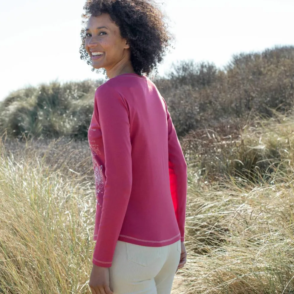 T shirt manches longues imprimé fleuri