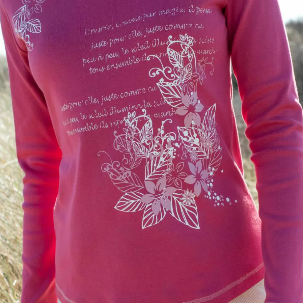 T shirt manches longues imprimé fleuri