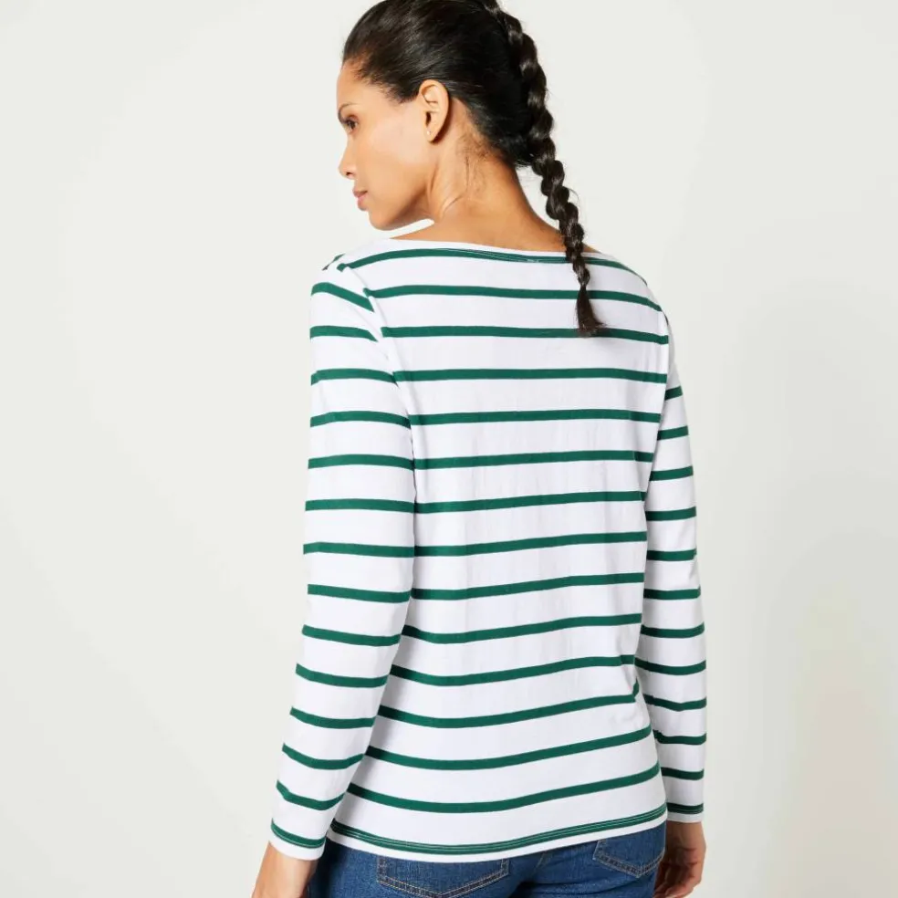 T-shirt marinière manches longues, coton biologique(**)