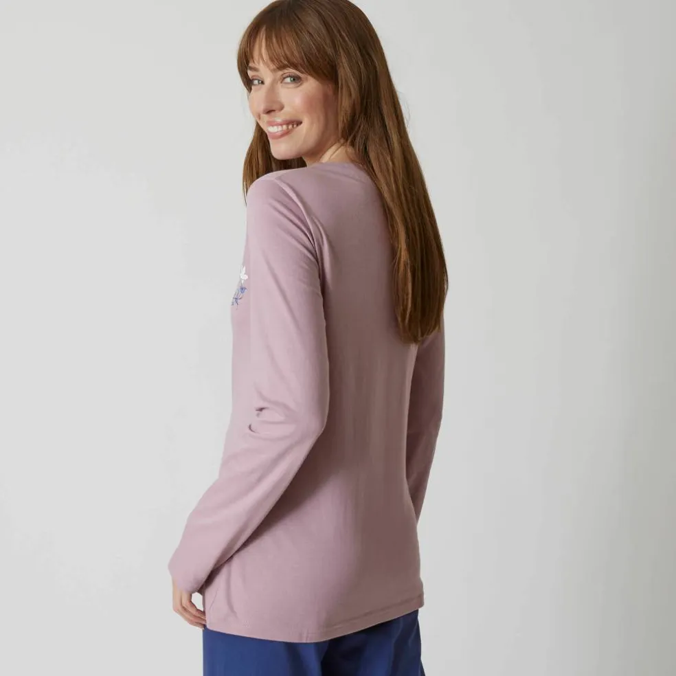 T-shirt pyjama manches longues motif floral imprimé