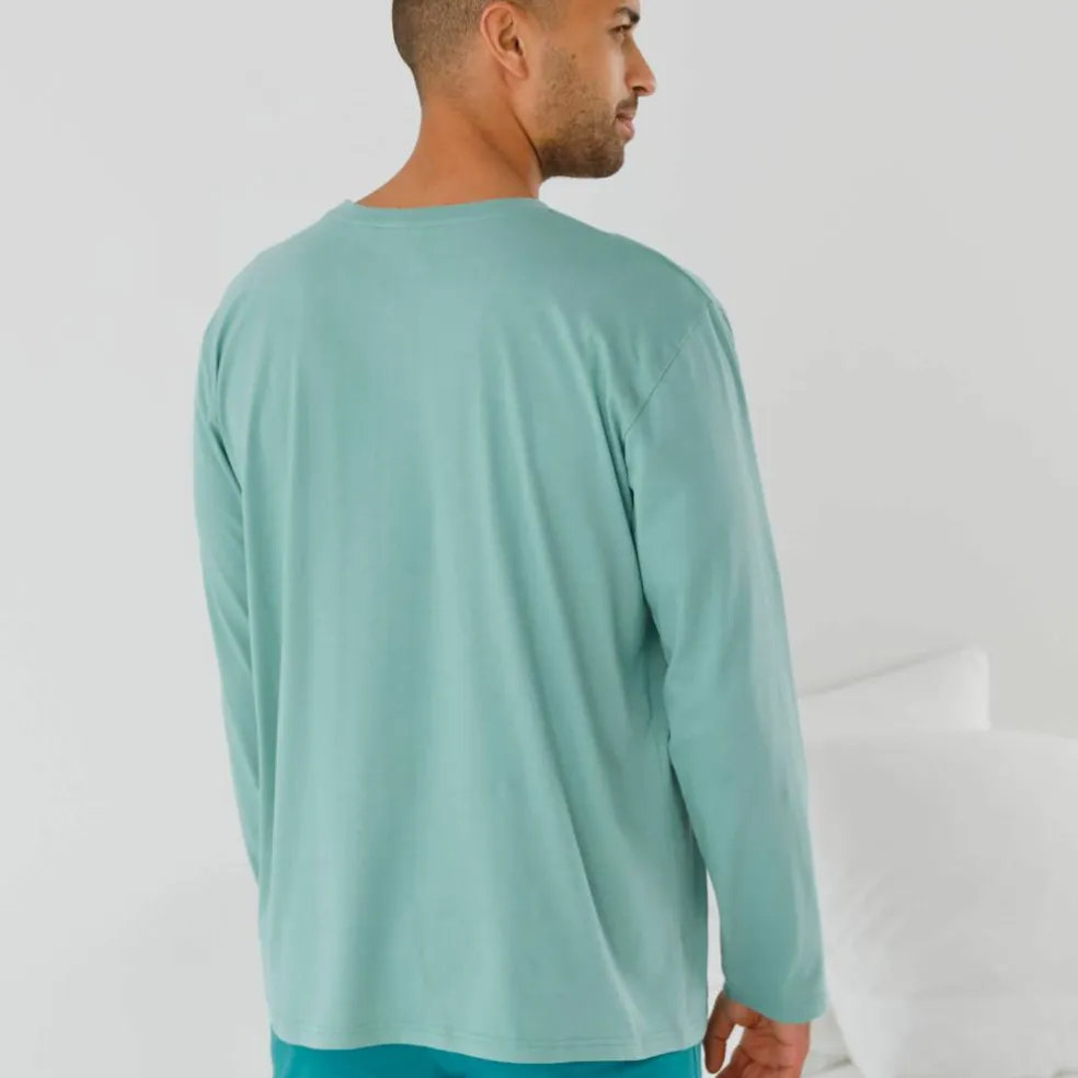 T-shirt pyjama motif devant manches longues