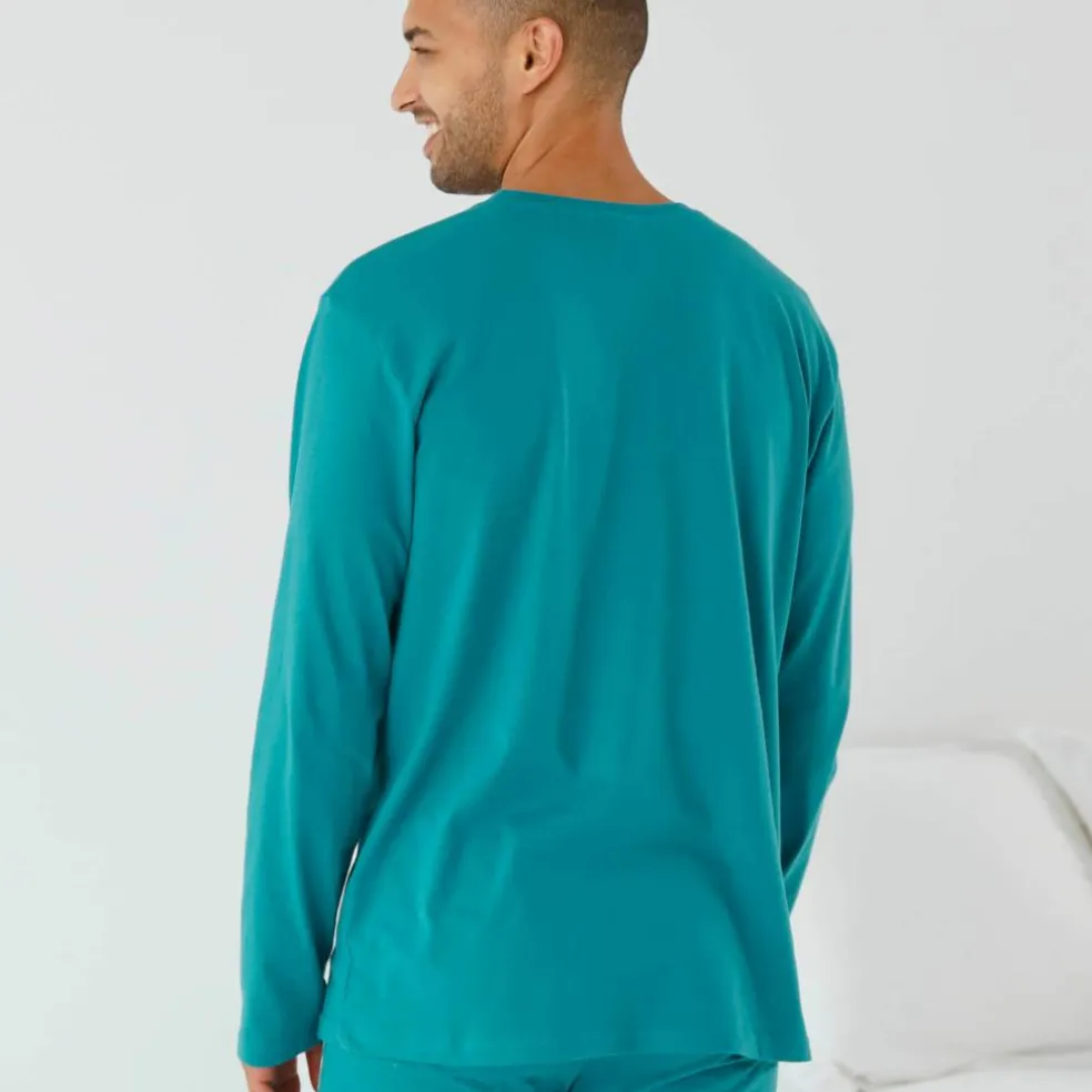 T-shirt pyjama motif poitrine manches longues