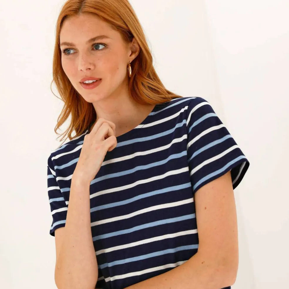 T-shirt rayé manches courtes, maille jersey
