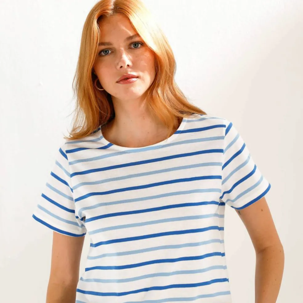 T-shirt rayé manches courtes, maille jersey