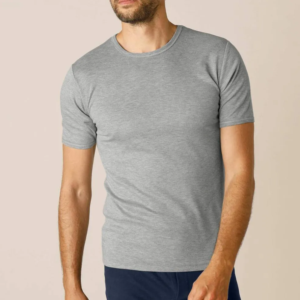T-shirt sous-vêtement homme col montant manches longues chaleur intense - lot de 2