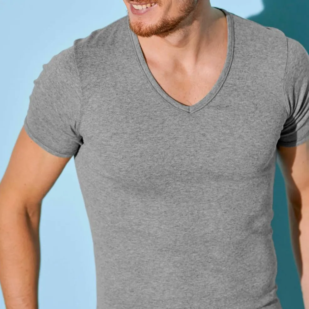 T-shirt sous-vêtement homme col V - lot de 2