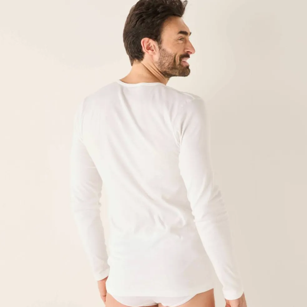 T-shirt sous-vêtement homme ras de cou manches longues