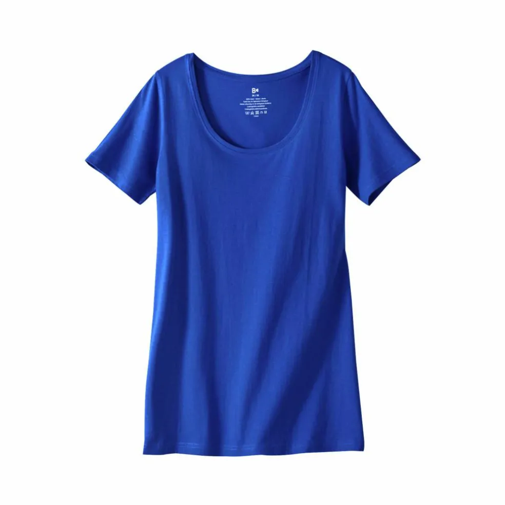 T-shirt uni col rond, coton biologique(**)